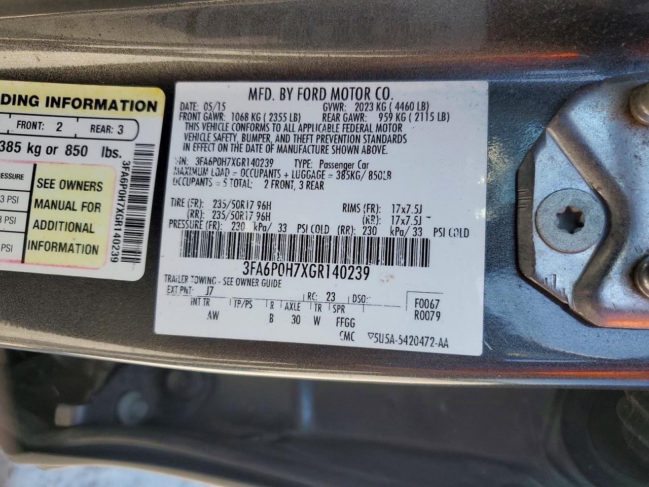 2016 FORD FUSION