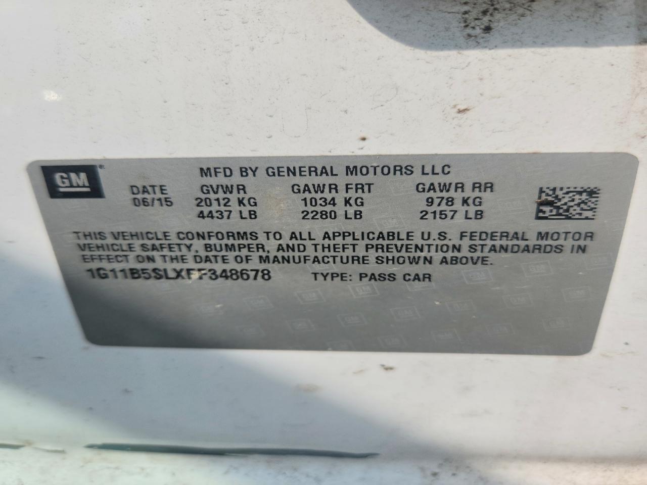2015 CHEVROLET MALIBU
