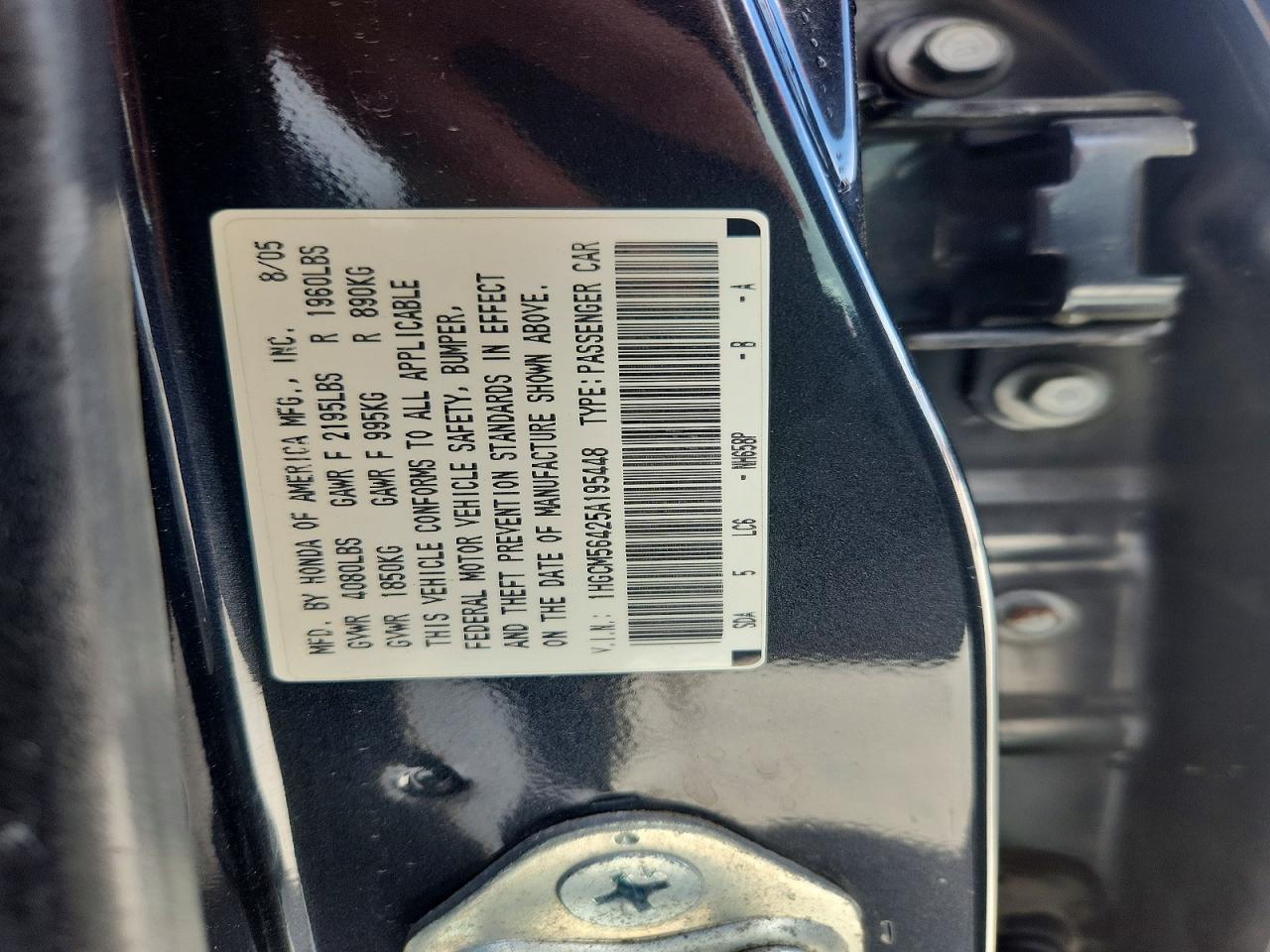 2005 HONDA ACCORD