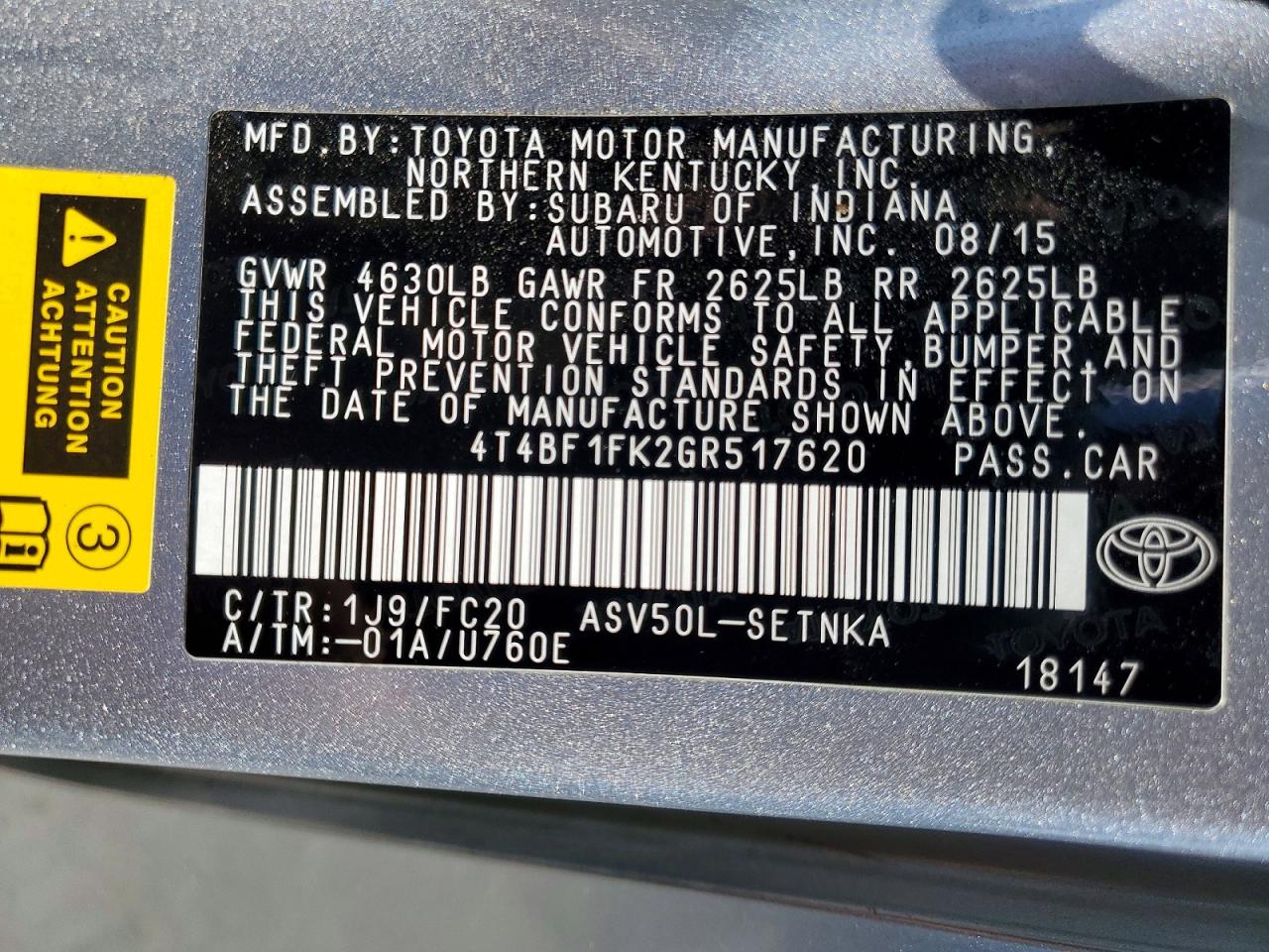 2016 TOYOTA CAMRY