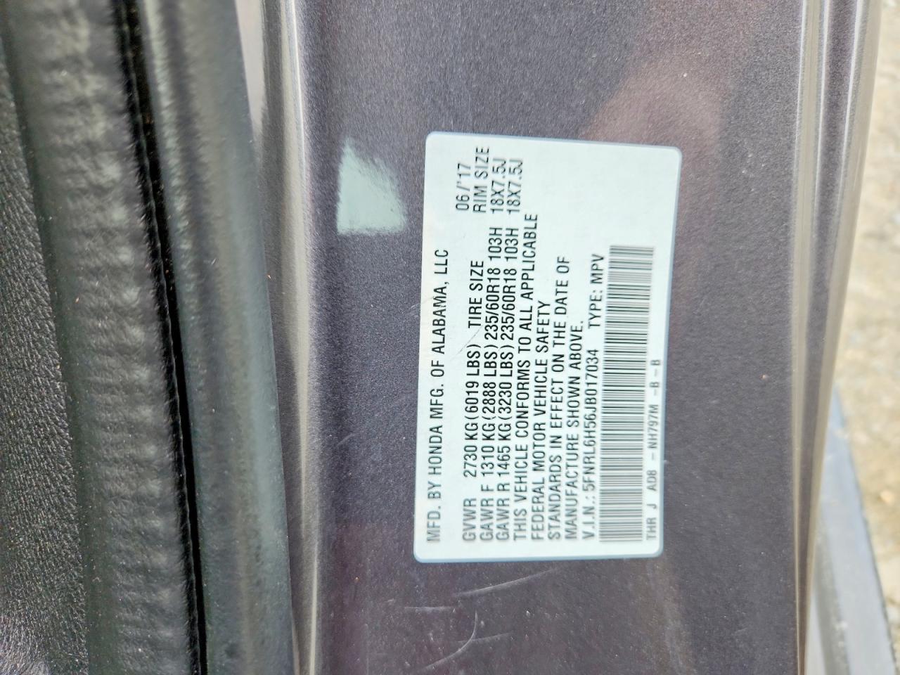 2018 HONDA ODYSSEY