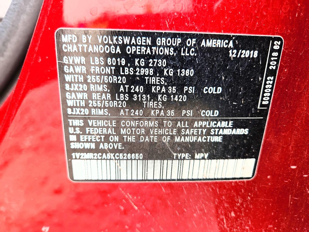 2019 VOLKSWAGEN ATLAS
