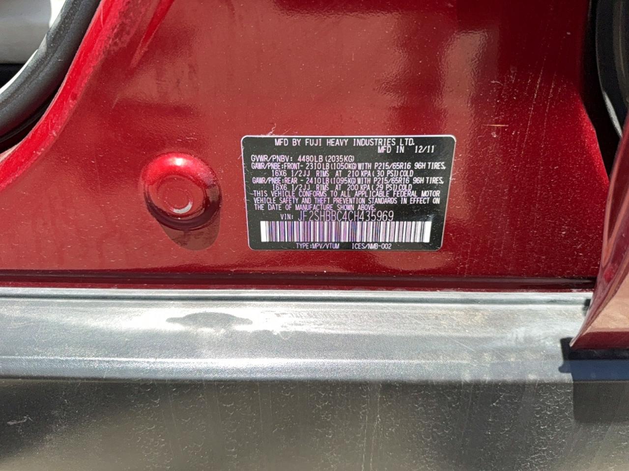 2012 SUBARU FORESTER