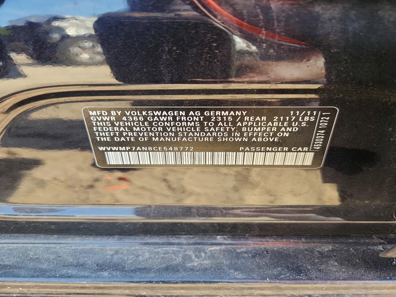 2012 VOLKSWAGEN CC