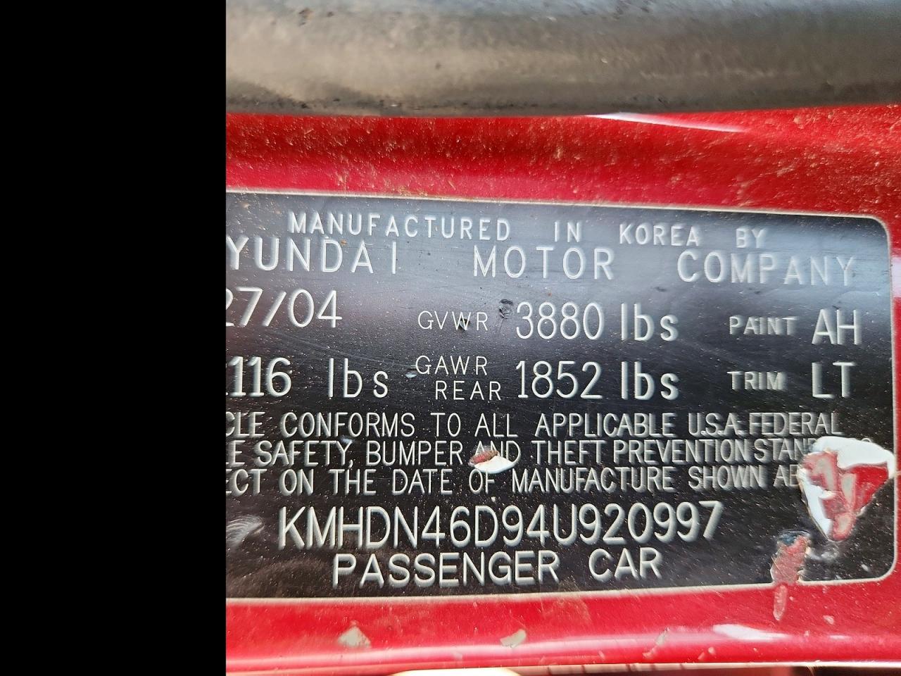 2004 HYUNDAI ELANTRA