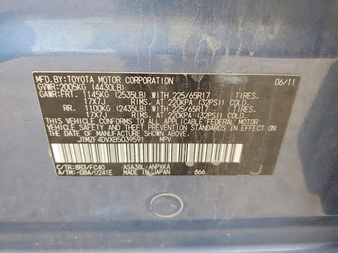2011 TOYOTA RAV4