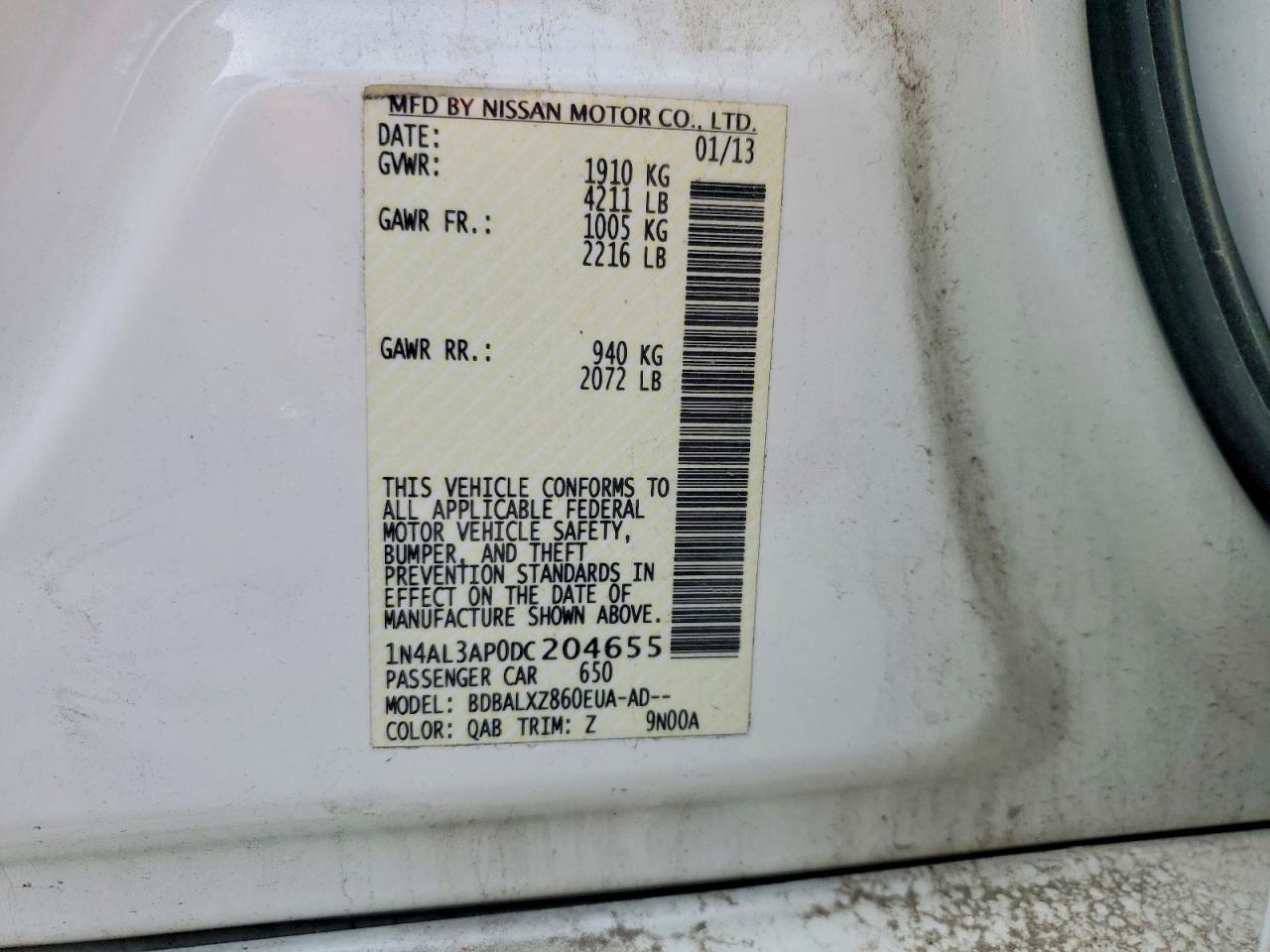 2013 NISSAN ALTIMA