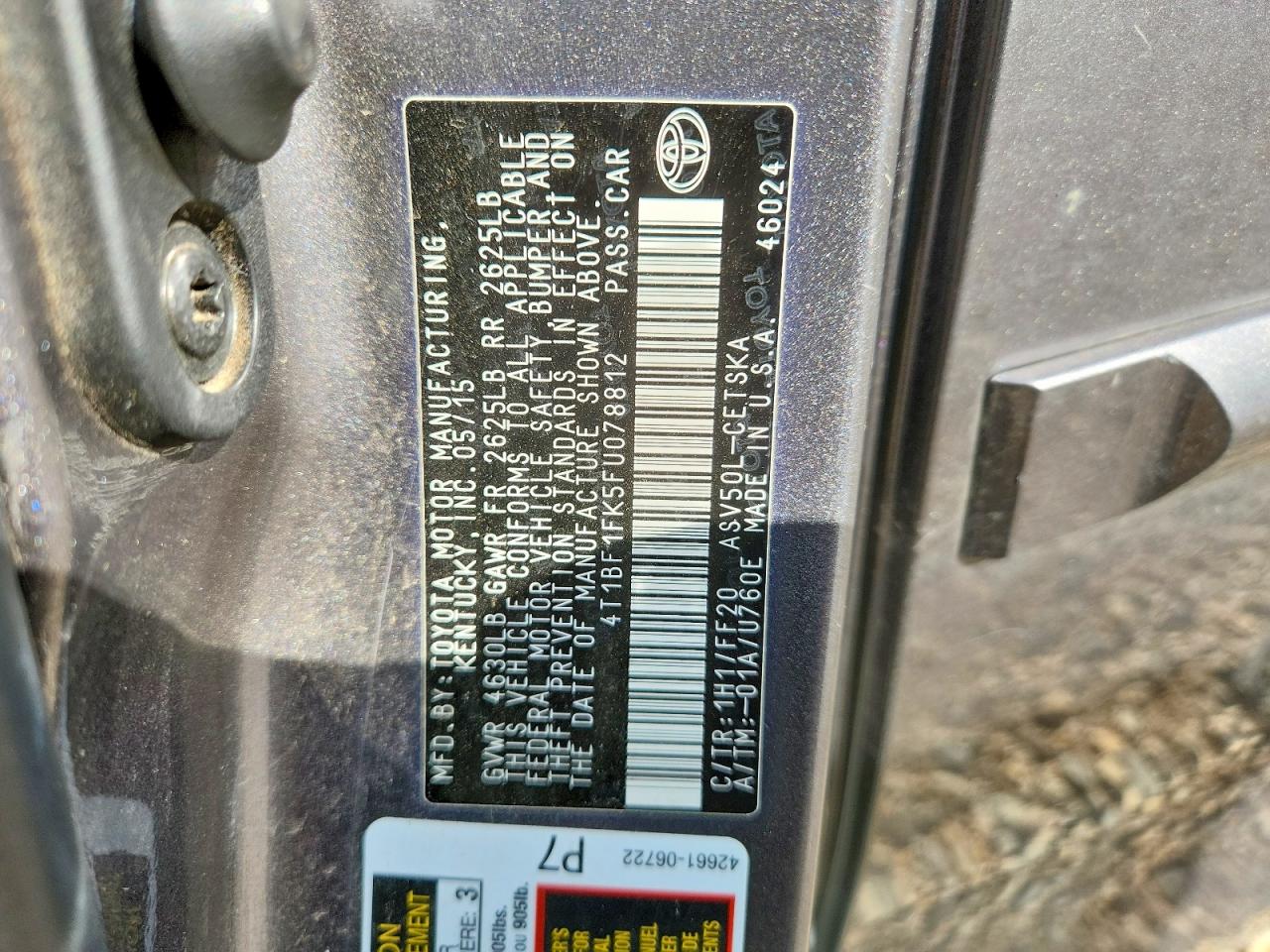 2015 TOYOTA CAMRY