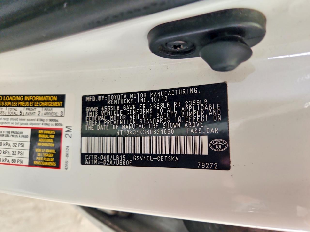 2011 TOYOTA CAMRY