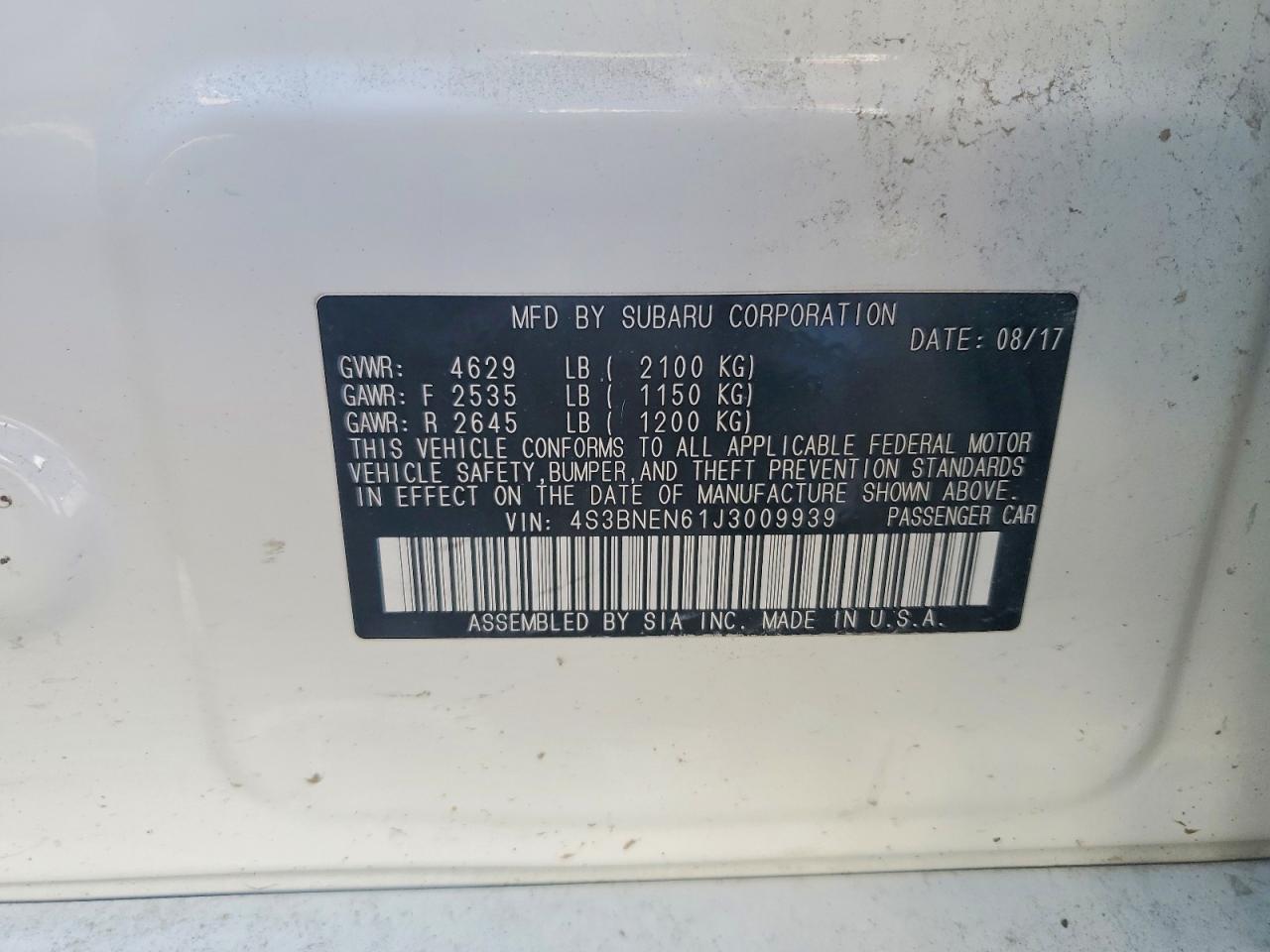2018 SUBARU LEGACY