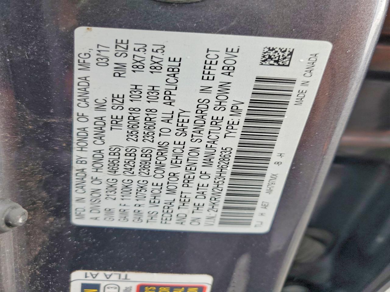 2017 HONDA CRV