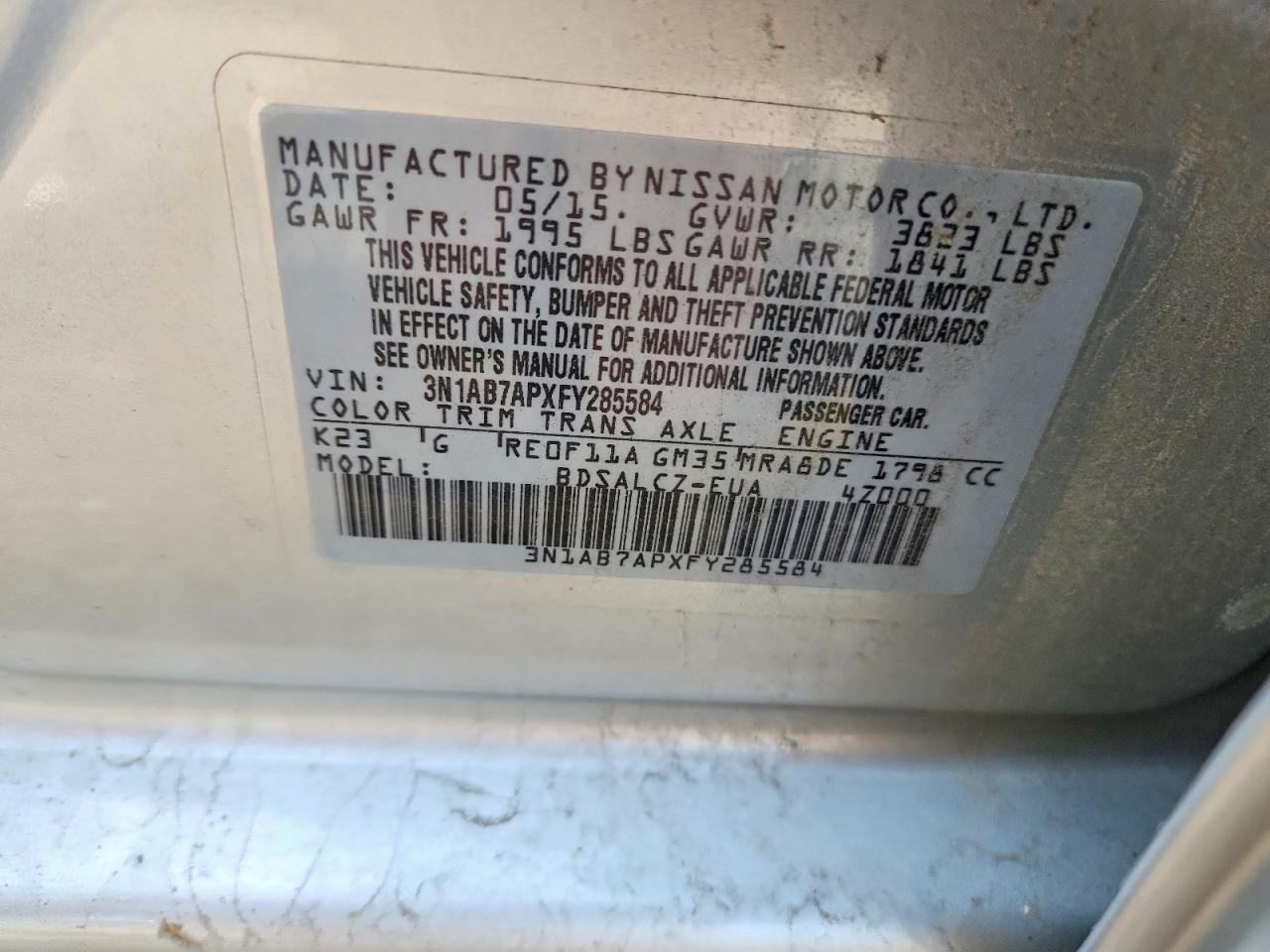 2015 NISSAN SENTRA