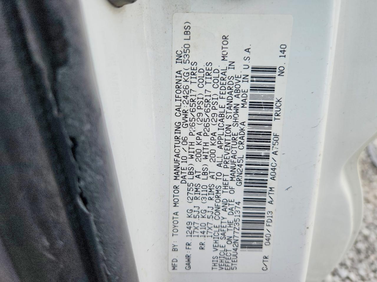 2007 TOYOTA TACOMA