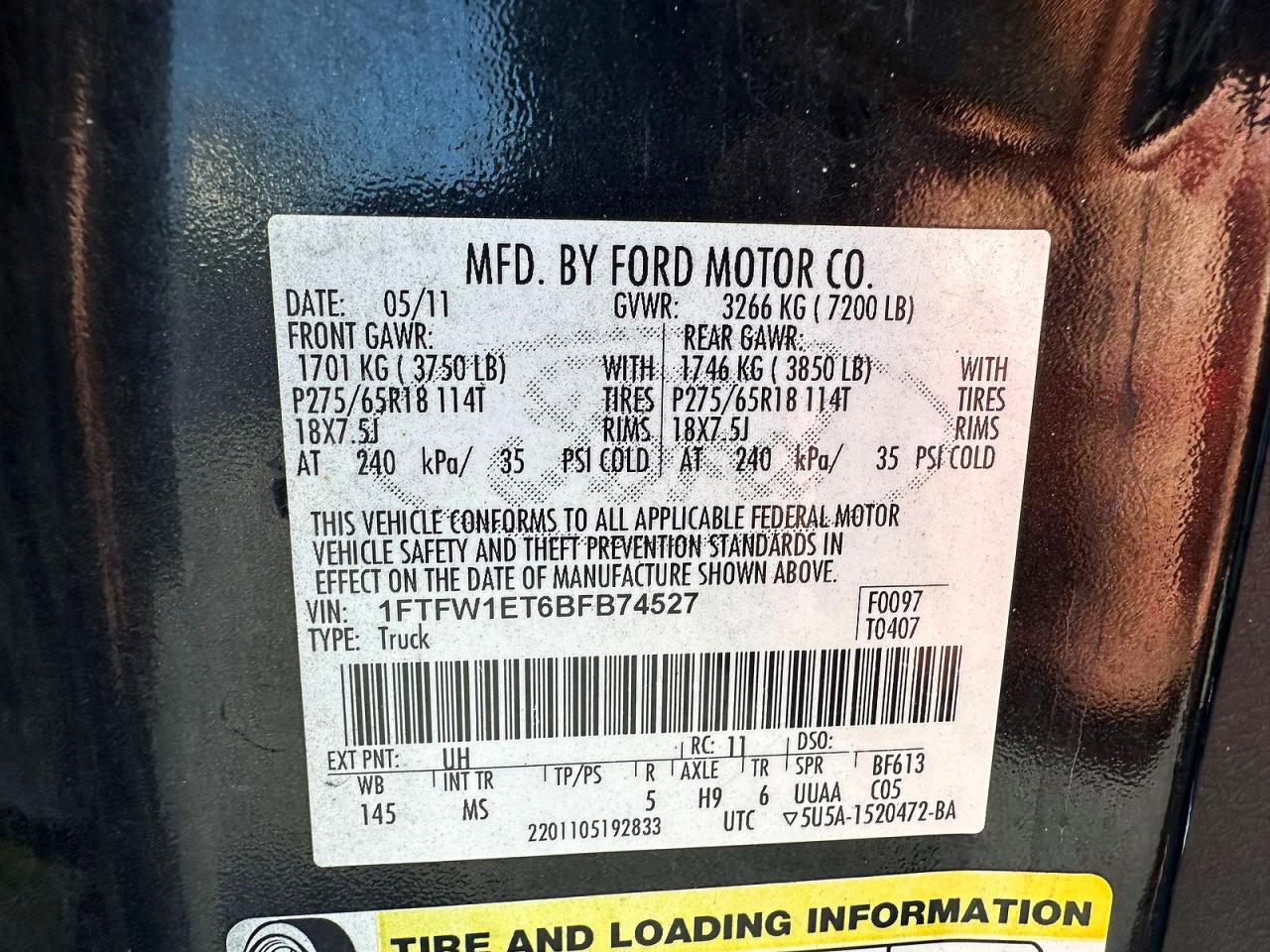 2011 FORD F150