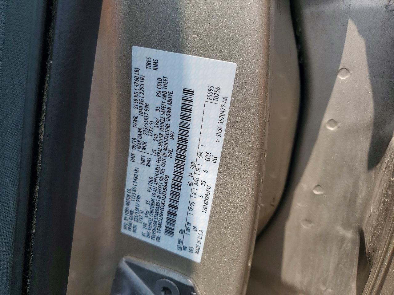 2018 FORD ESCAPE