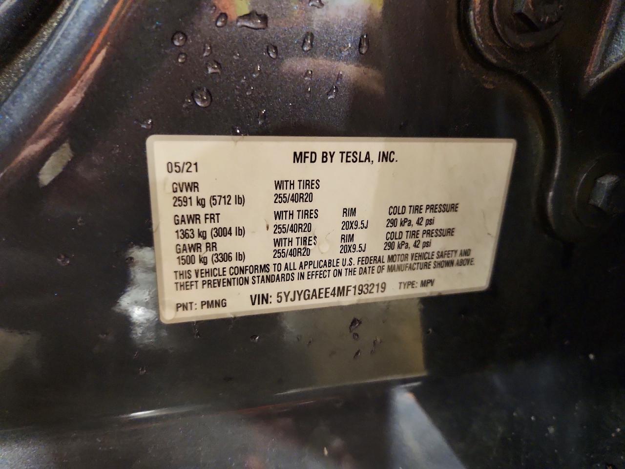 2021 TESLA MODEL Y