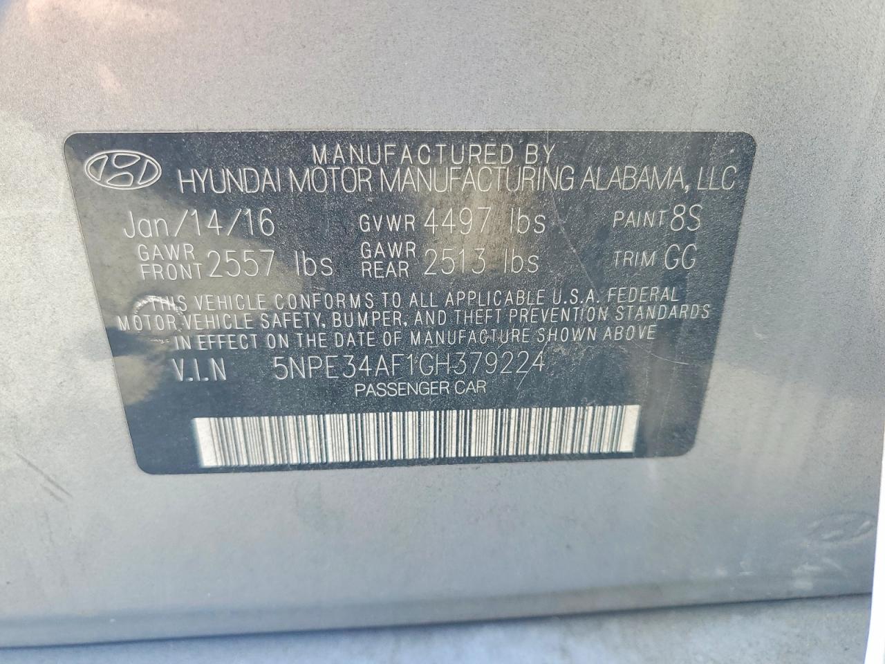 2016 HYUNDAI SONATA