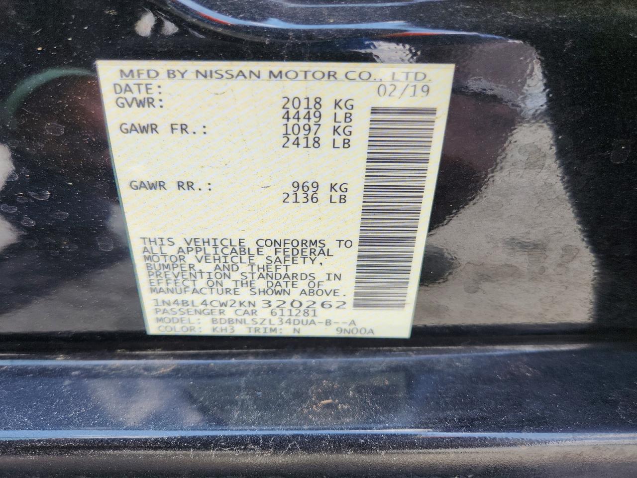 2019 NISSAN ALTIMA