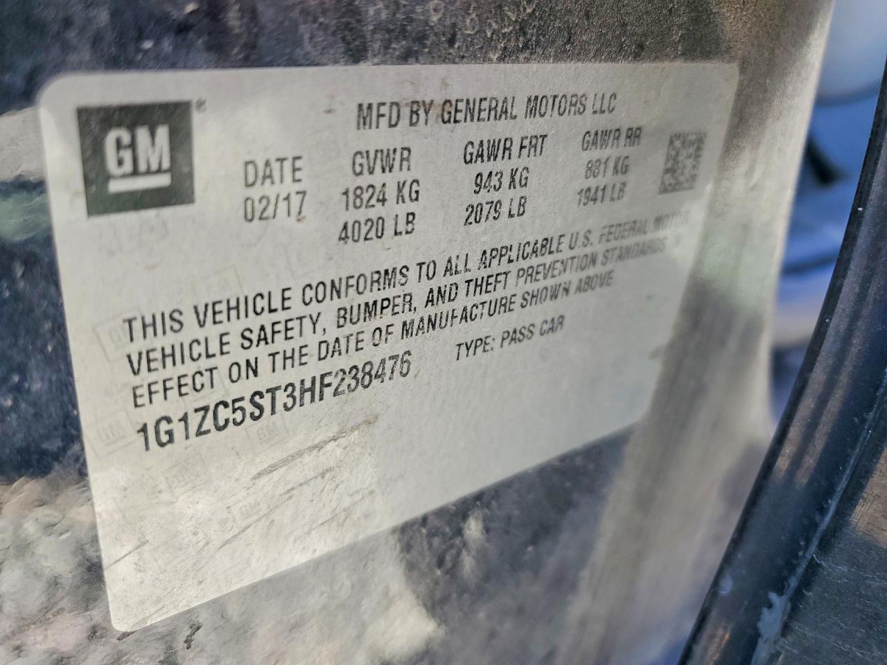 2017 CHEVROLET MALIBU