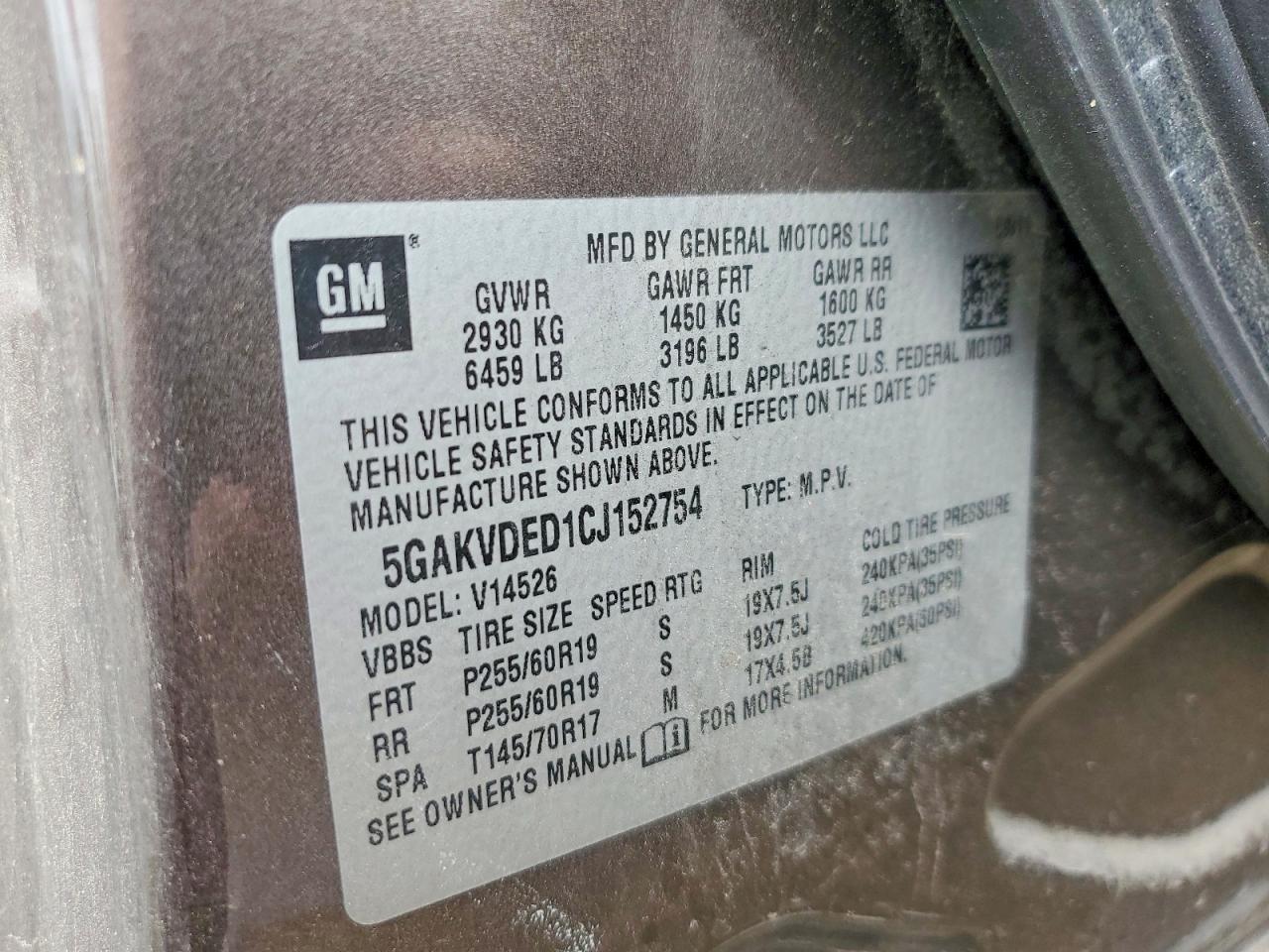 2012 BUICK ENCLAVE