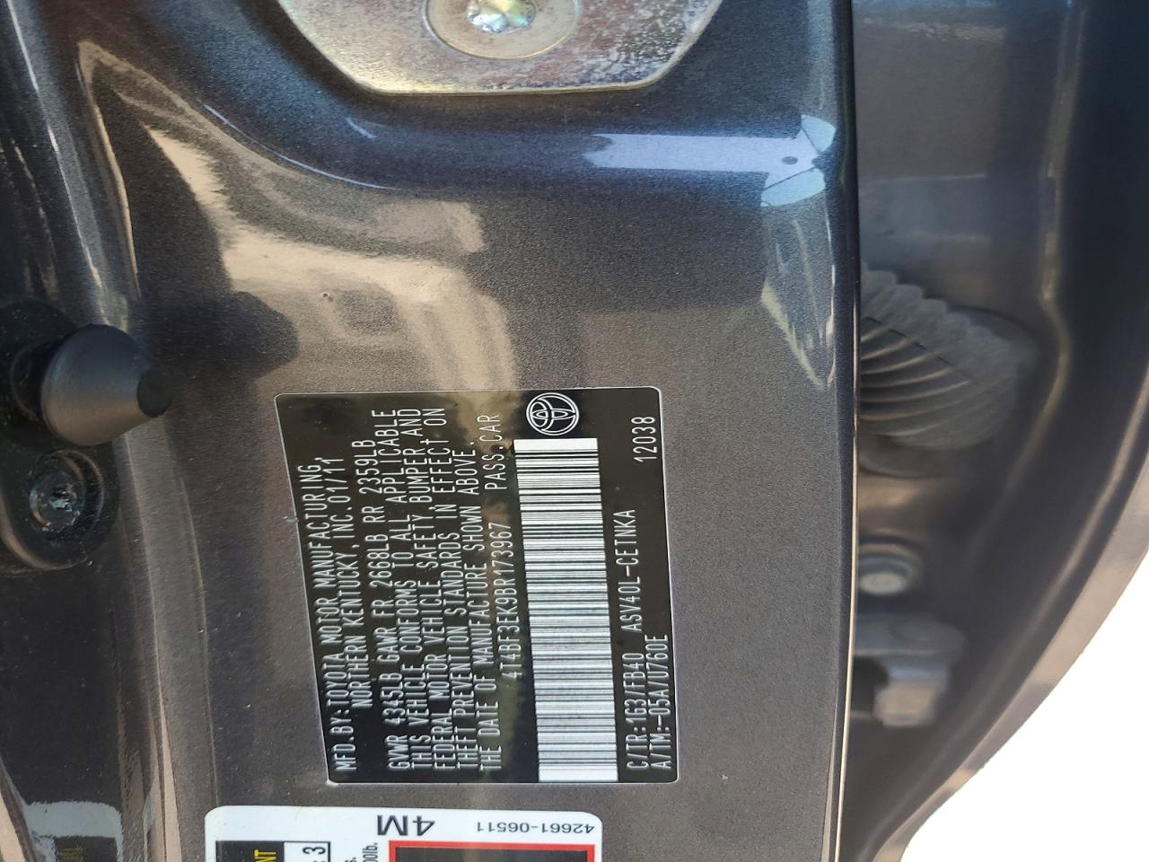 2011 TOYOTA CAMRY