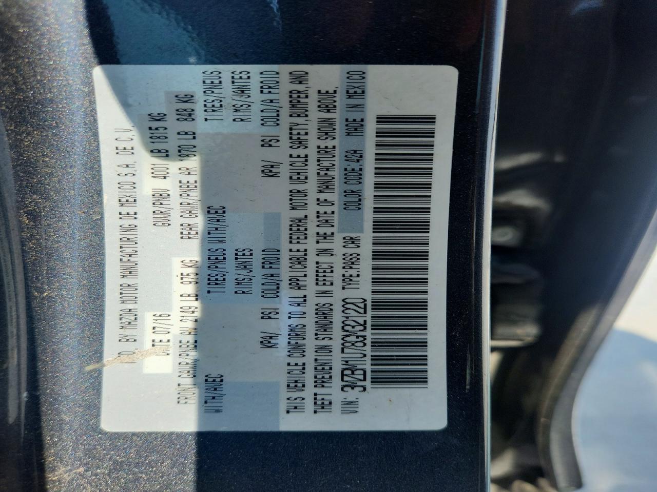 2016 MAZDA 3