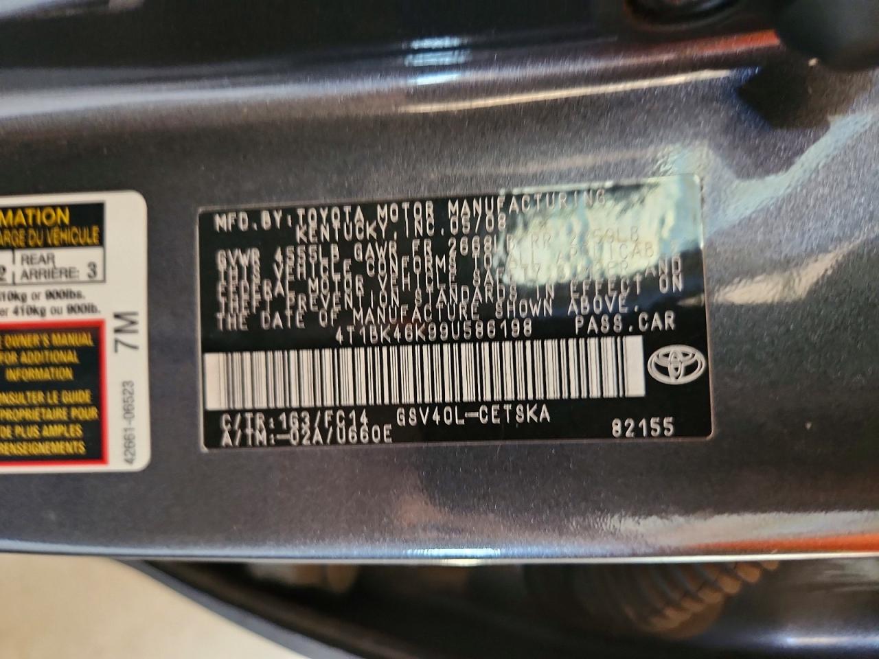 2009 TOYOTA CAMRY