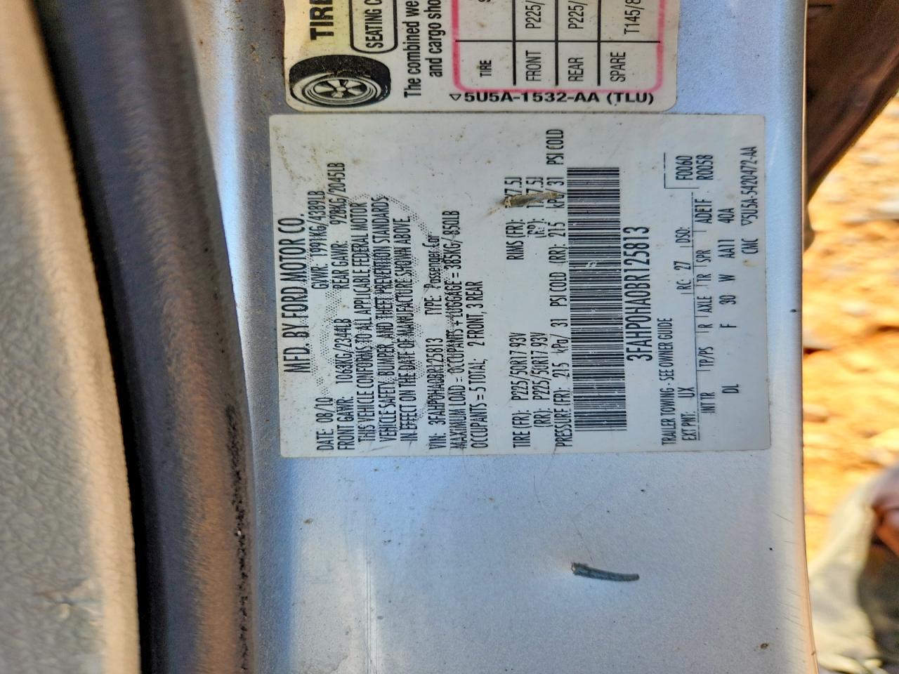 2011 FORD FUSION