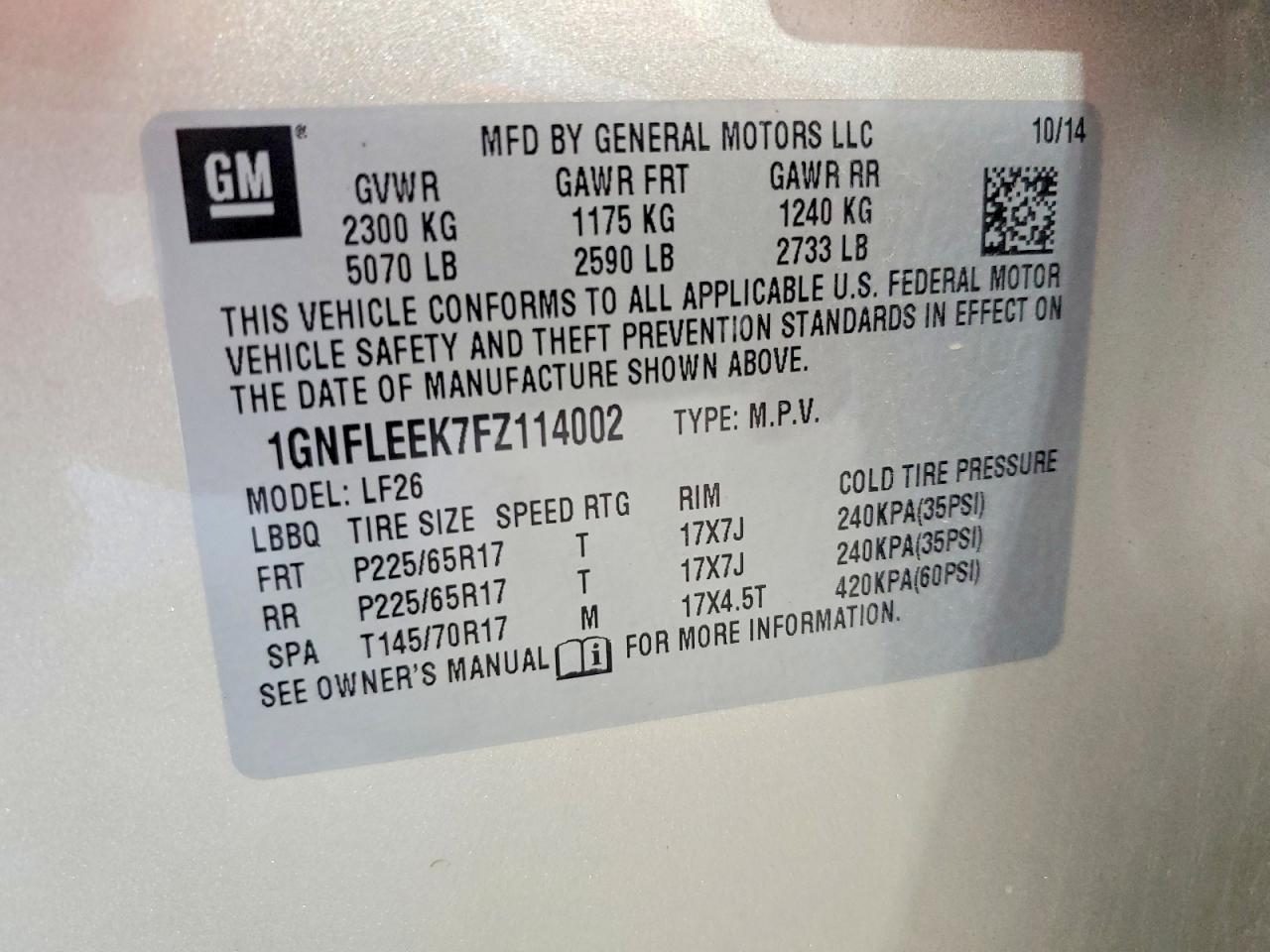 2015 CHEVROLET EQUINOX