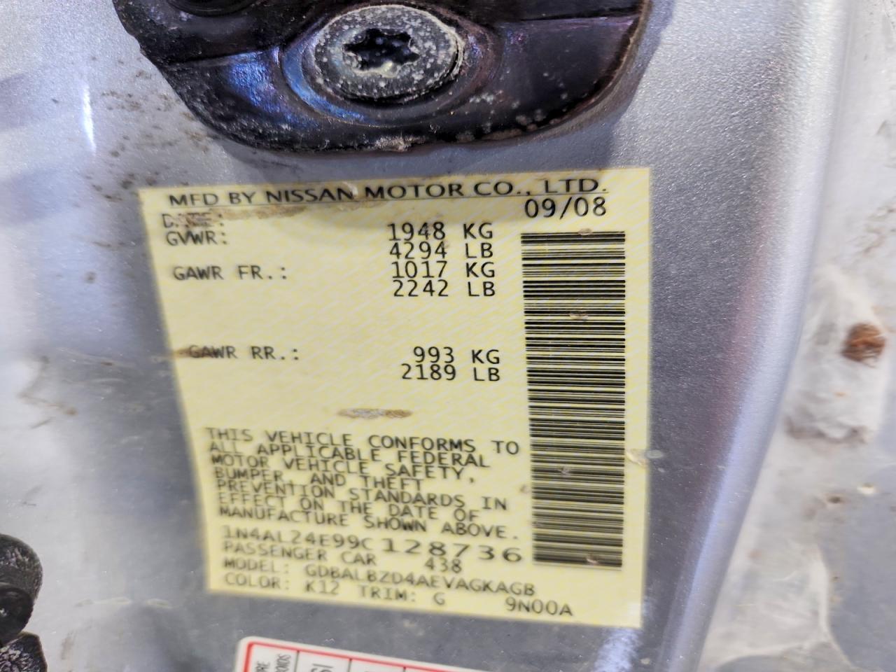 2009 NISSAN ALTIMA