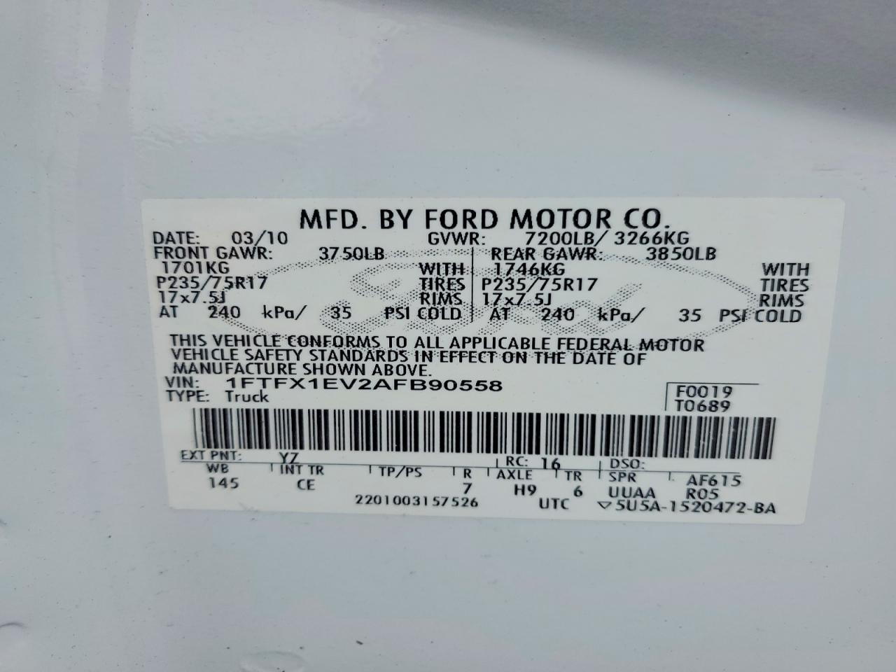 2010 FORD F150