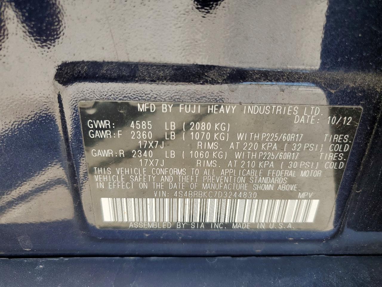 2013 SUBARU OUTBACK