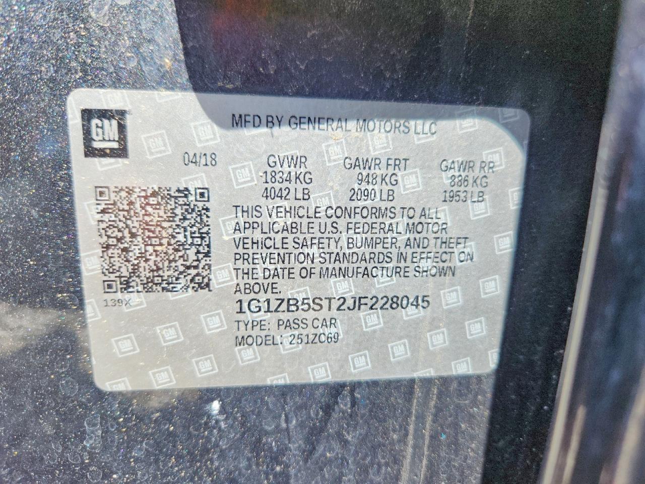 2018 CHEVROLET MALIBU