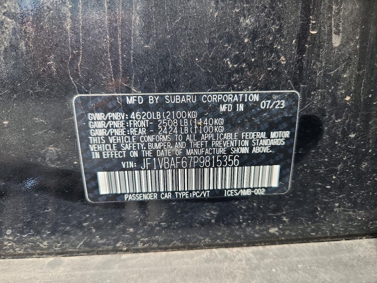 2023 SUBARU WRX