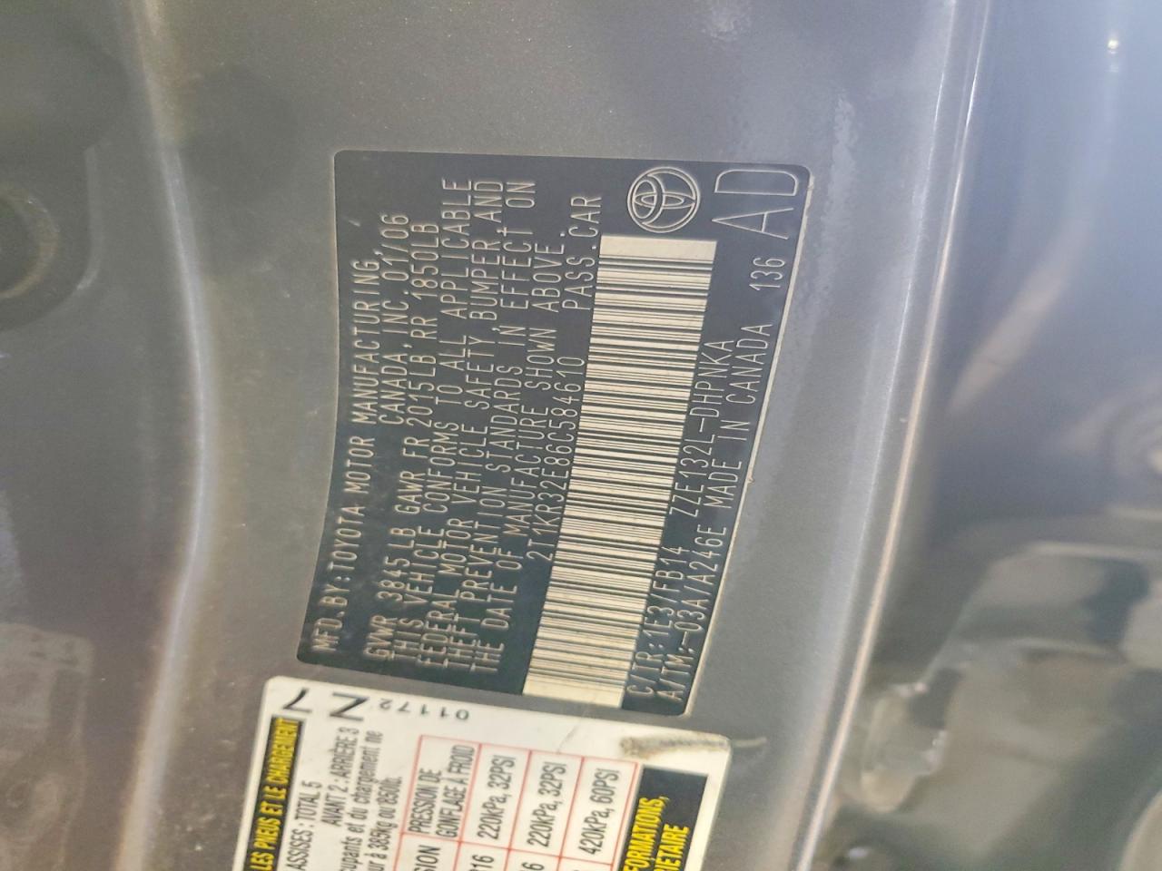2006 TOYOTA COROLLA