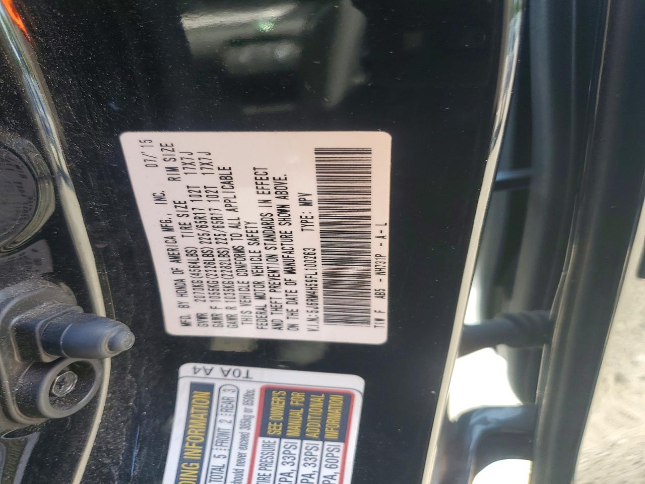 2015 HONDA CRV
