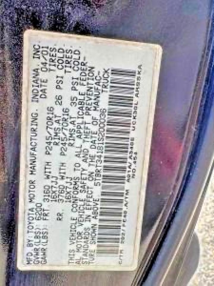 2001 TOYOTA TUNDRA