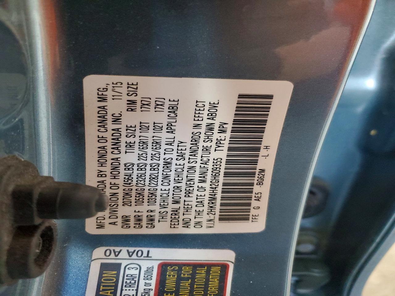 2016 HONDA CRV