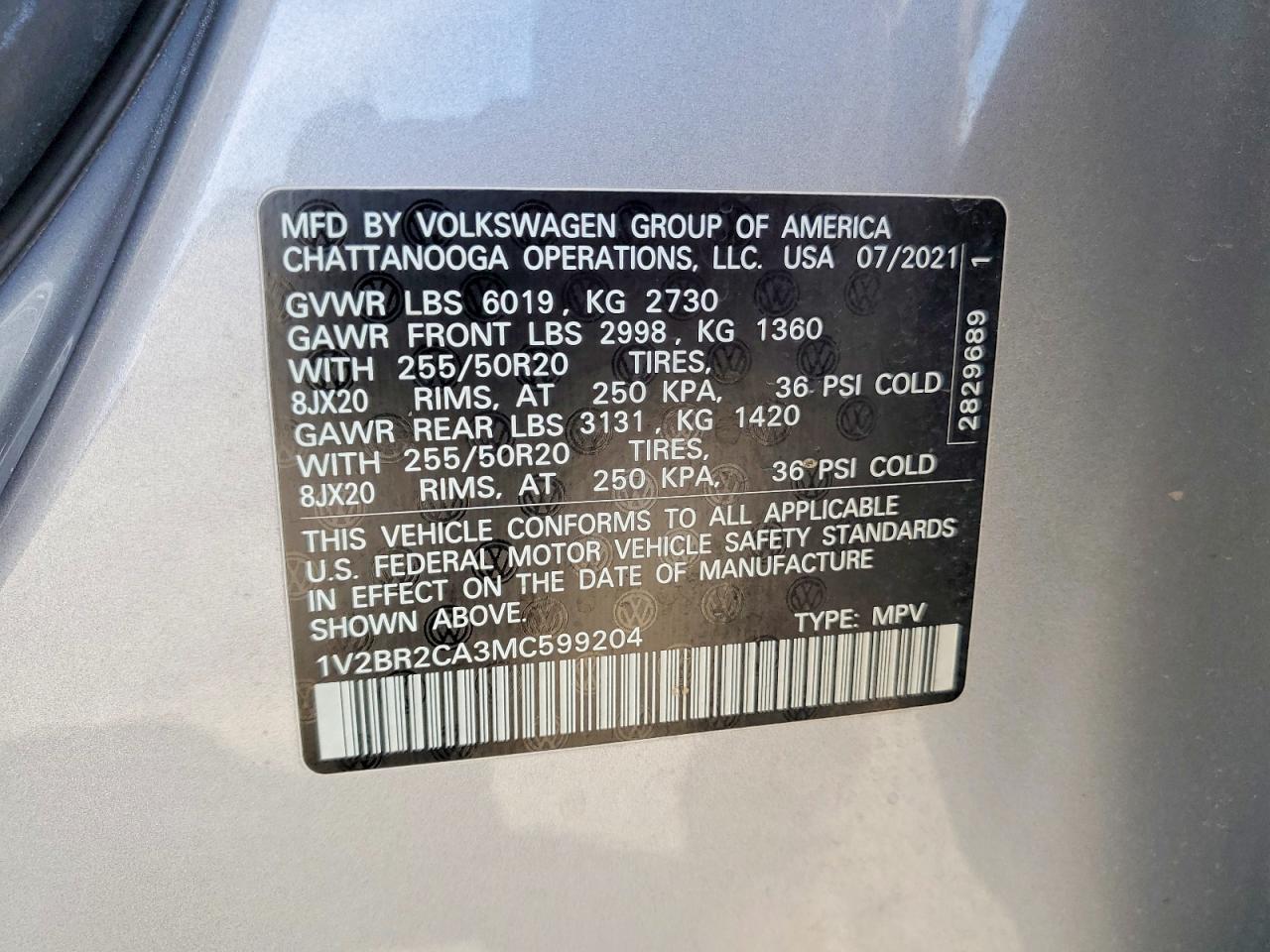 2021 VOLKSWAGEN ATLAS