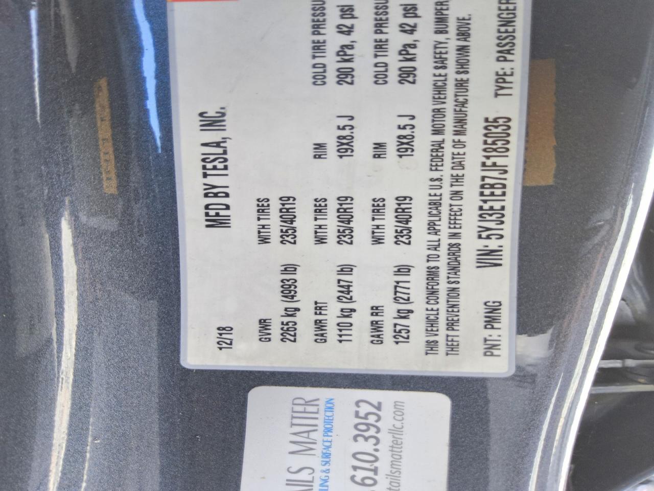 2018 TESLA MODEL 3