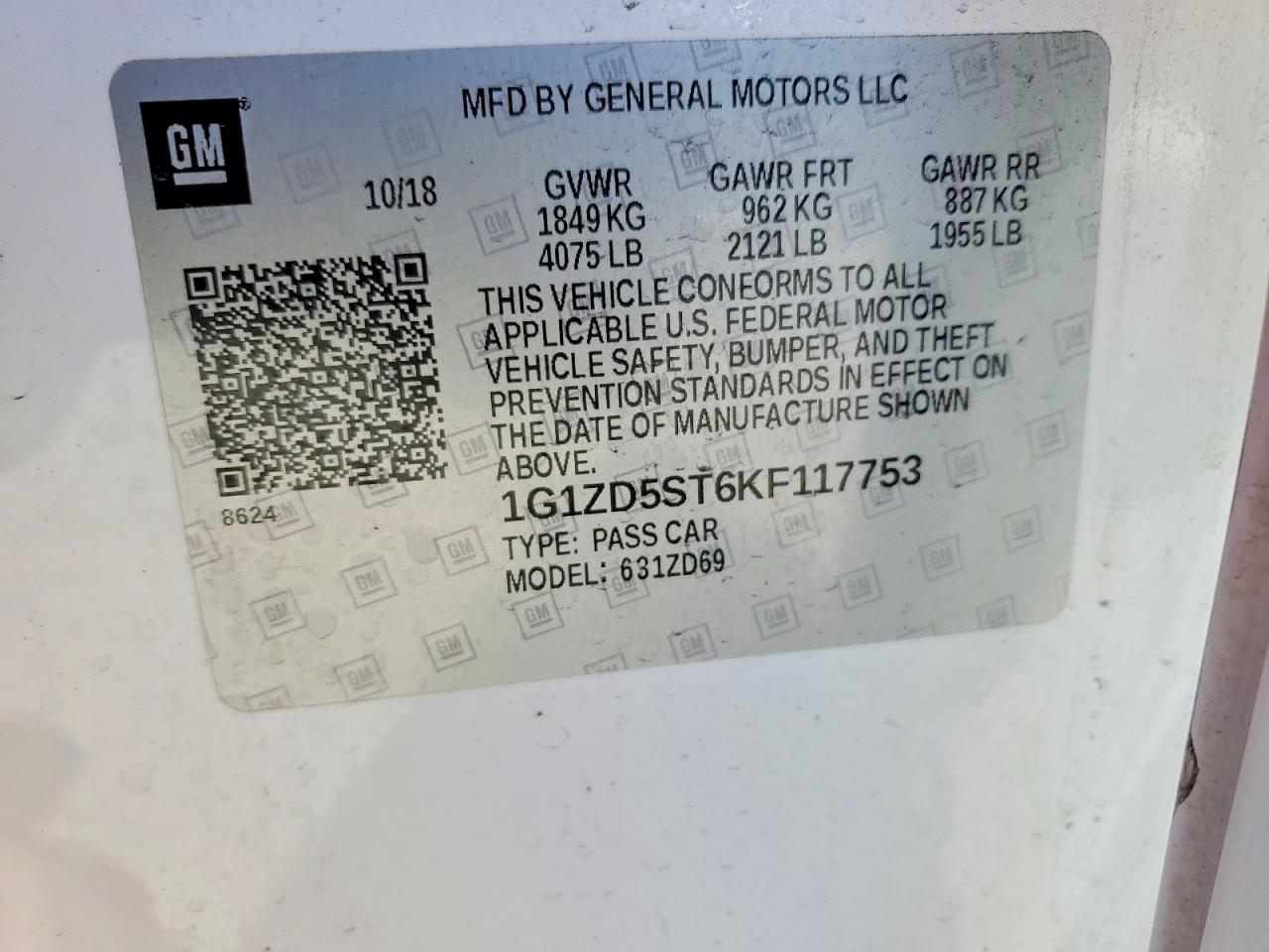 2019 CHEVROLET MALIBU