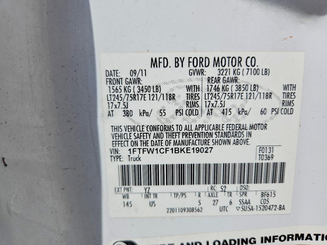 2011 FORD F150