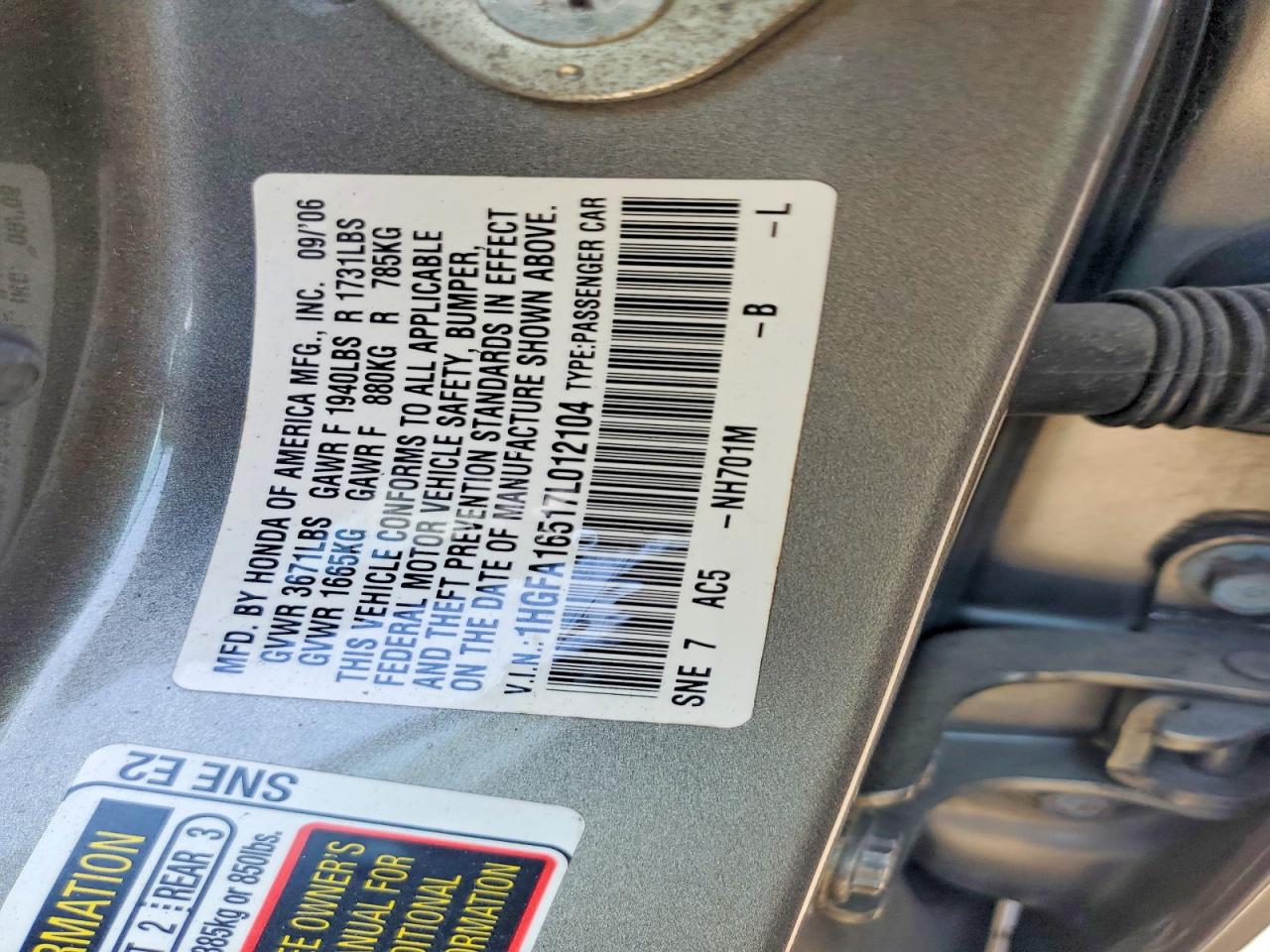 2007 HONDA CIVIC