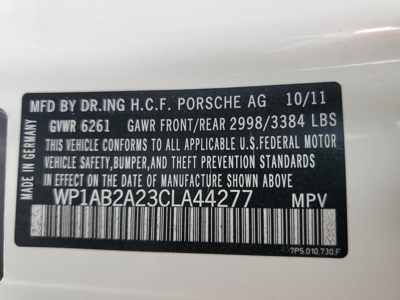 2012 PORSCHE CAYENNE
