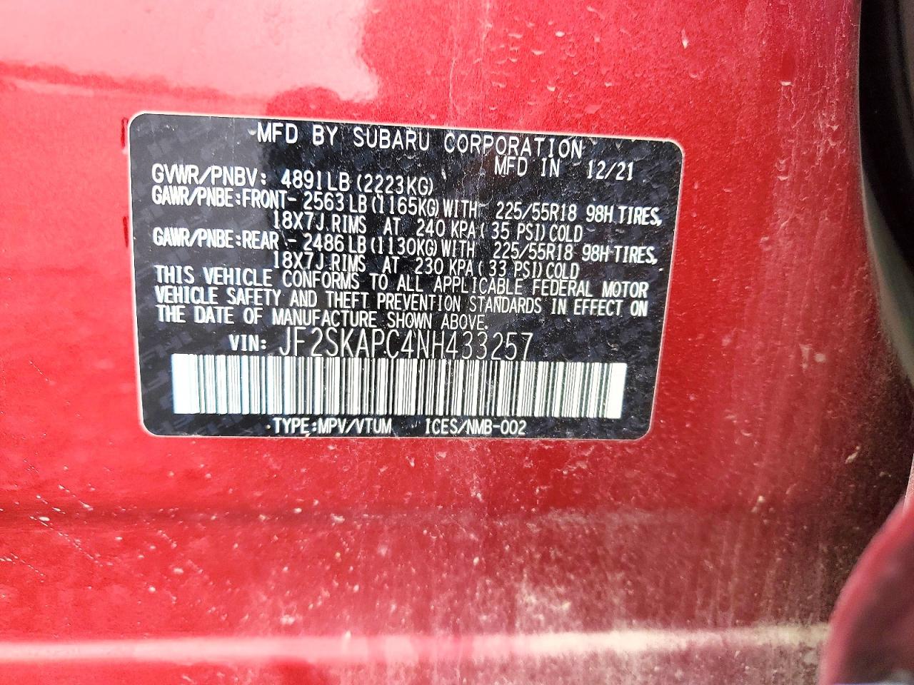 2022 SUBARU FORESTER