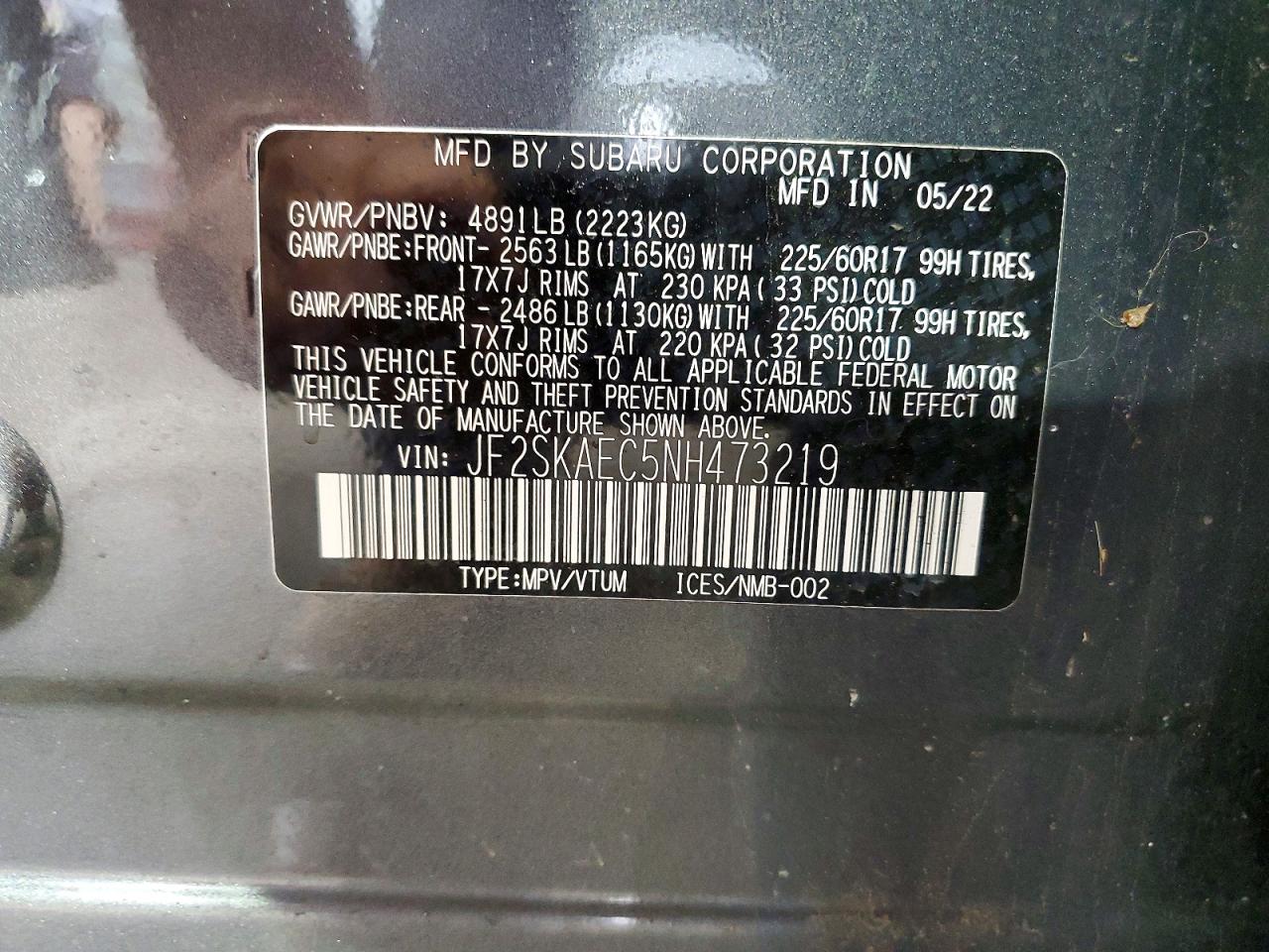 2022 SUBARU FORESTER