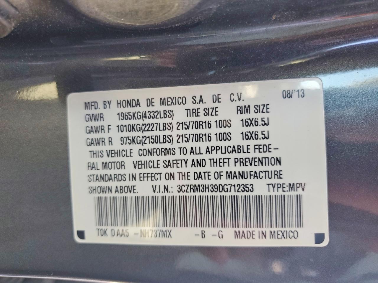 2013 HONDA CRV