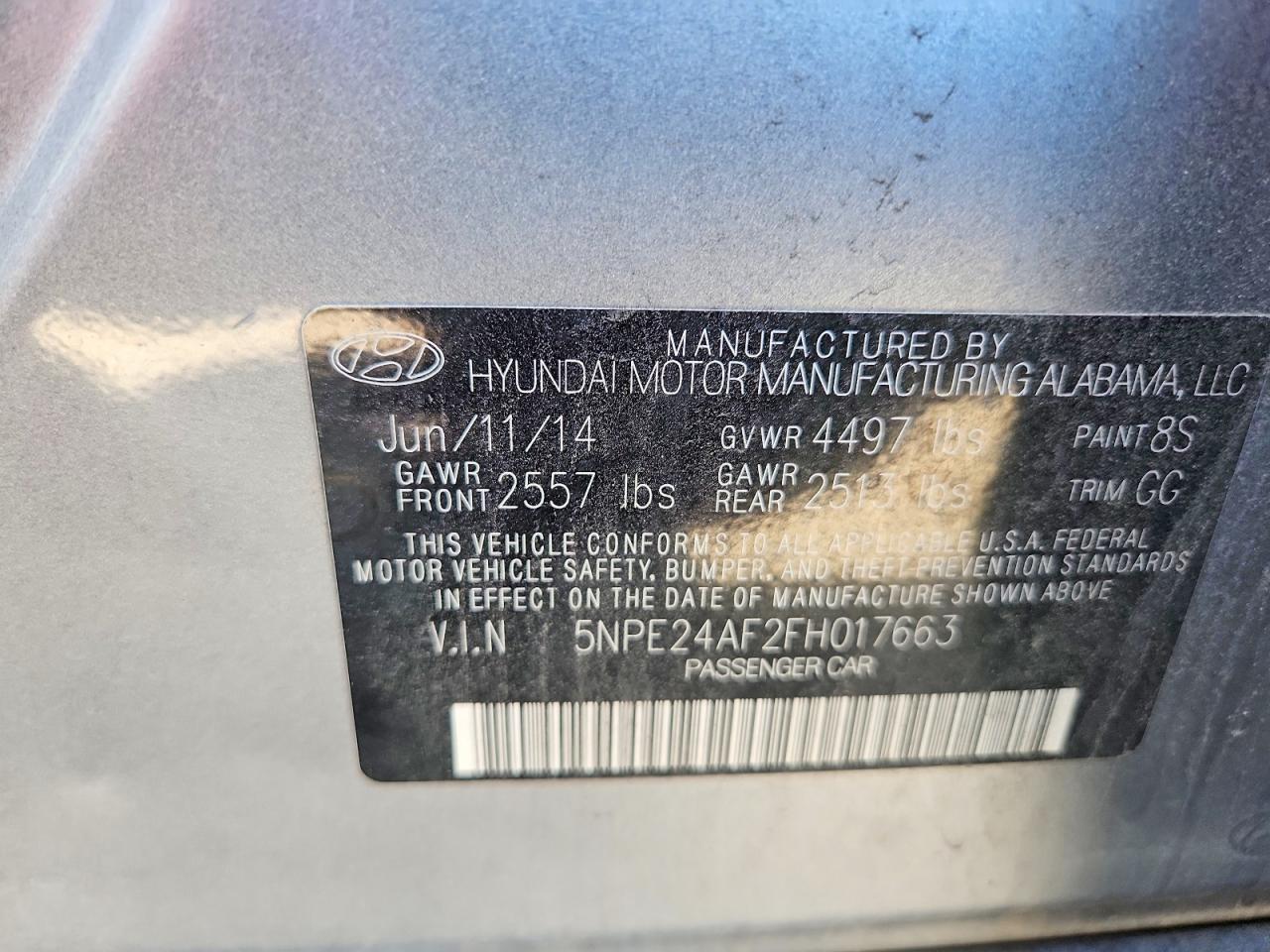 2015 HYUNDAI SONATA