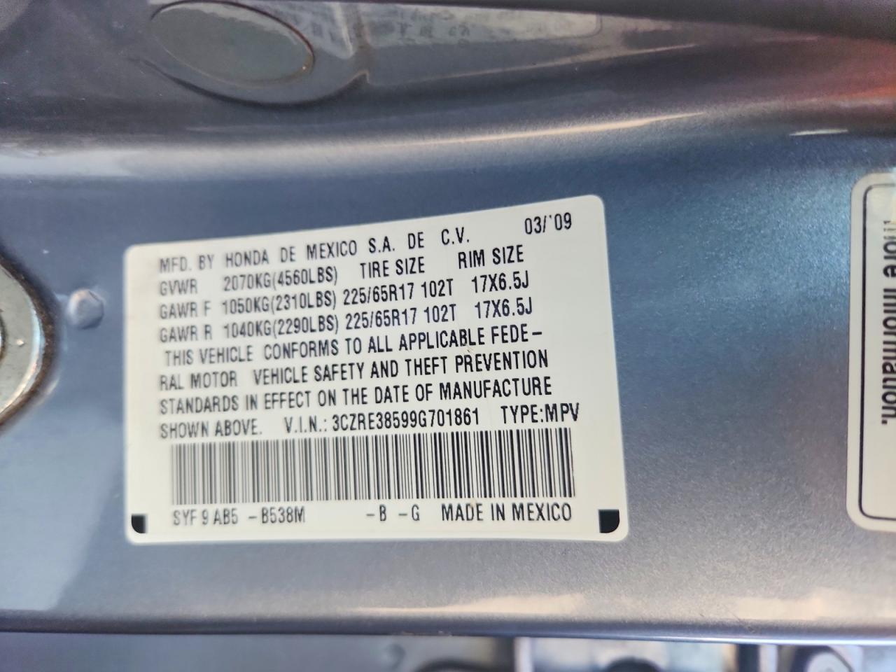 2009 HONDA CRV