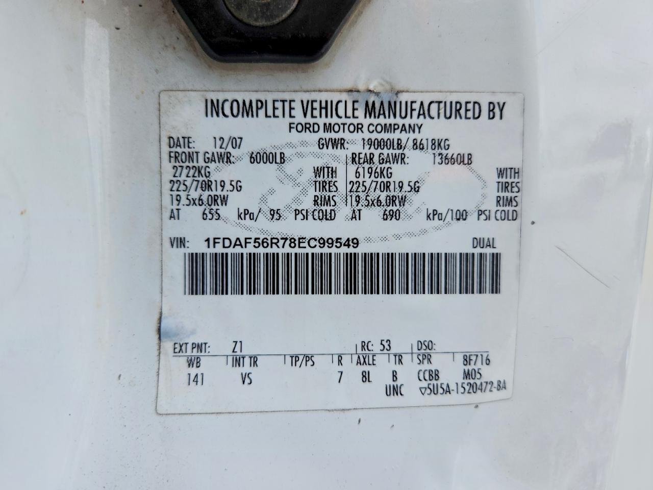 2008 FORD F550